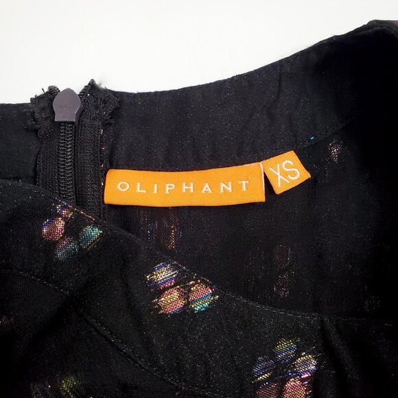 Oliphant Kala Maxi Dress XS Black Metallic Floral Balloon Sleeve Tuckernuck - Picture 5 of 11